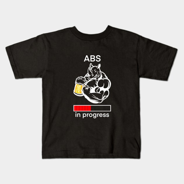 Abs in progress Kids T-Shirt by Arnond